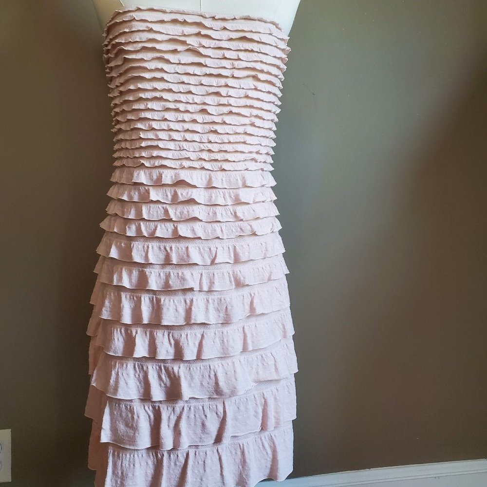 Express Strapless Overlay Layered Dress Medium